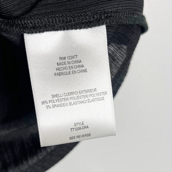 Evereve XSmall XS Black Crinkle Twist Scoop Neck Sleeveless Tank Top Textured - Picture 7 of 8